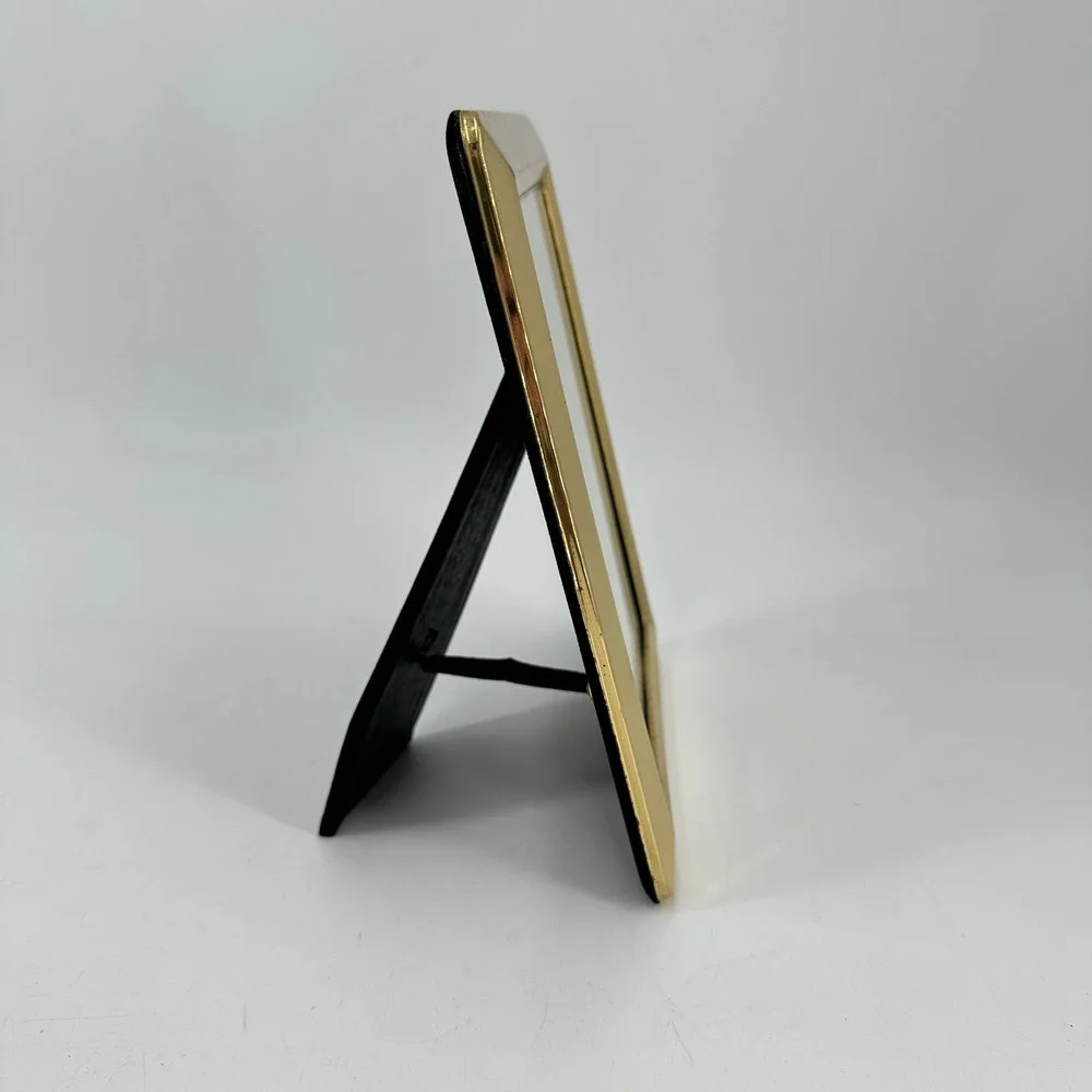Vintage Gold Tone 5x7 Beveled Edge Picture‎ Frame with Velvet Tabletop Decor
